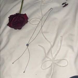 .925 Elegant Silver Necklace- Adjustable-Evil Eye- NWT